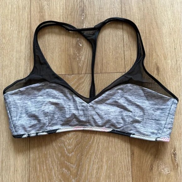 Lululemon Water: Salty Swim Sport Top Grapefruit/Mini Oki Gray Bikini UPF 50+ - Picture 3 of 5